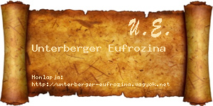 Unterberger Eufrozina névjegykártya